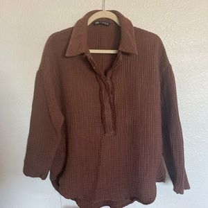 Collared Waffle Tunic